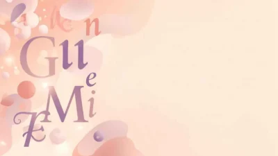 Abstract illustration of floating letters forming acronym shapes in soft pastel colors, representing creative writing, romance, and expressive vocabulary.