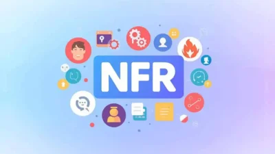Illustration of the NFR acronym surrounded by symbols representing emotional meaning, communication, business use, and alternative acronym options.
